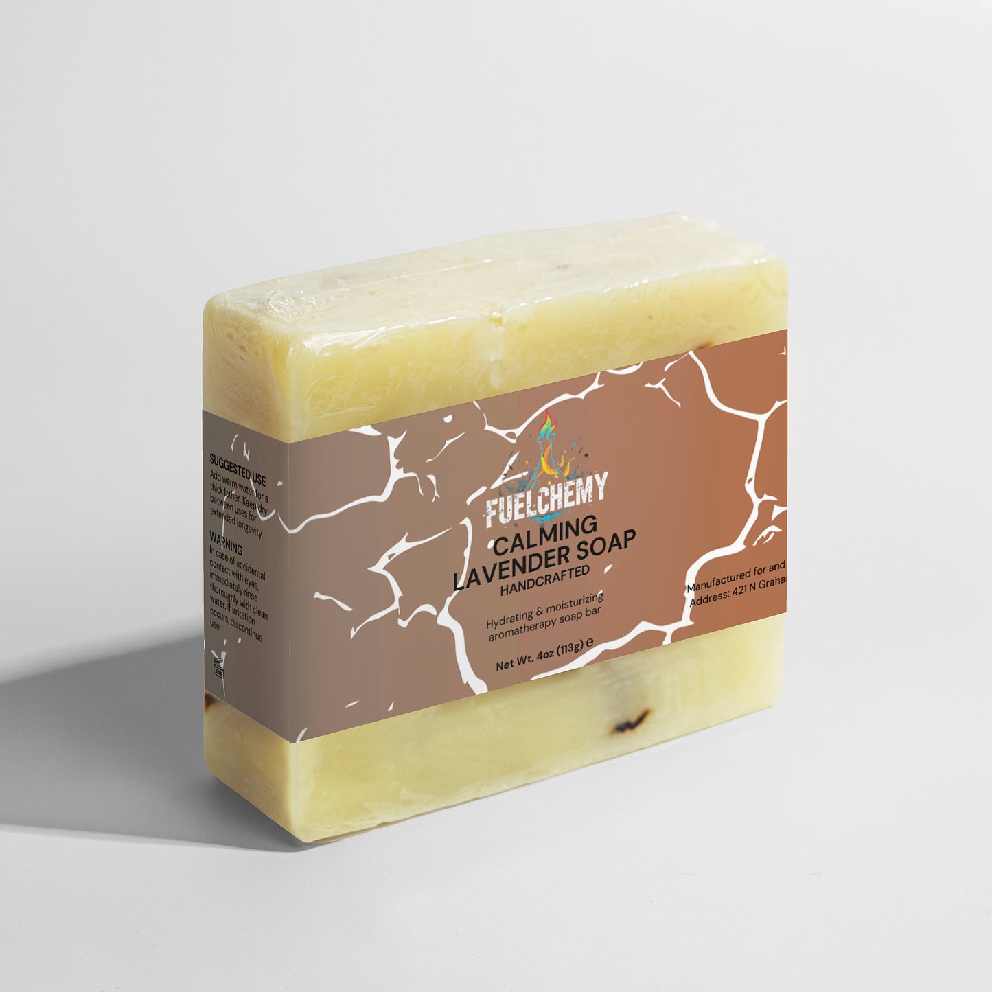 Fuelchemy calming lavender soap bar handcrafted for a soothing bathing experience