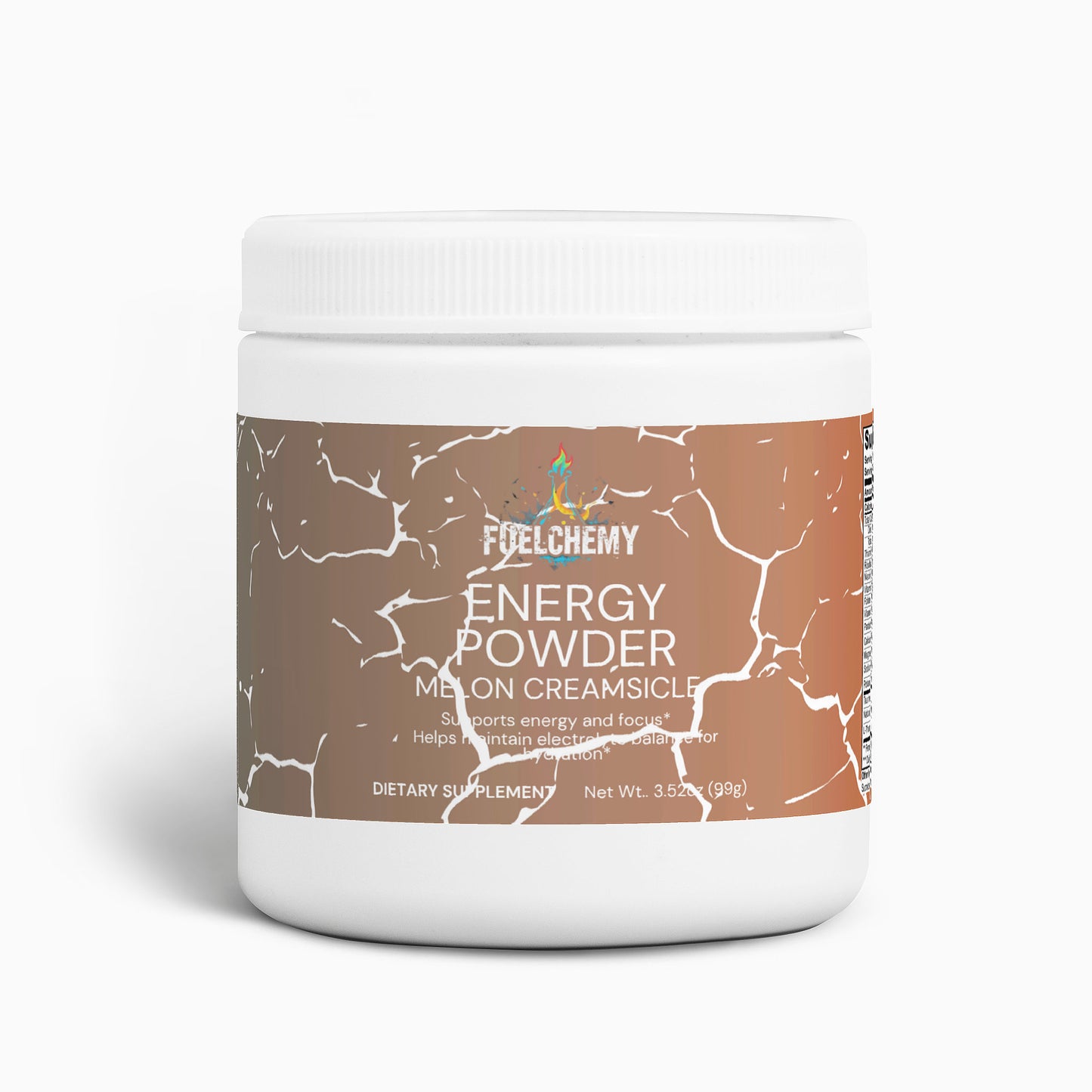 Fuelchemy Energy Powder in Melon Creamsicle flavor for an instant melon flavored energy boost
