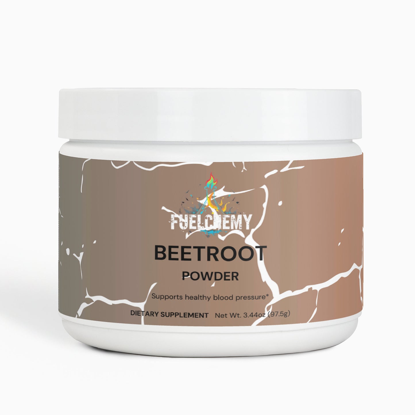 Fuelchemy Beetroot Supplement for Blood Pressure in a 3.44 oz container promoting healthy blood pressure