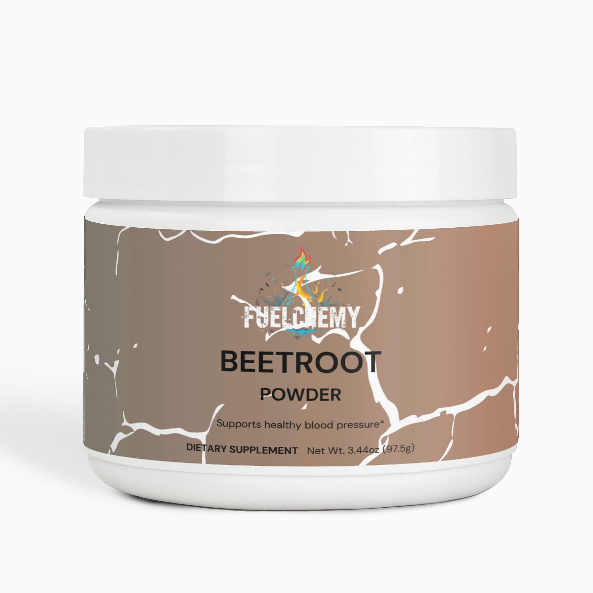 Fuelchemy Beetroot Supplement for Blood Pressure in a 3.44 oz container promoting healthy blood pressure