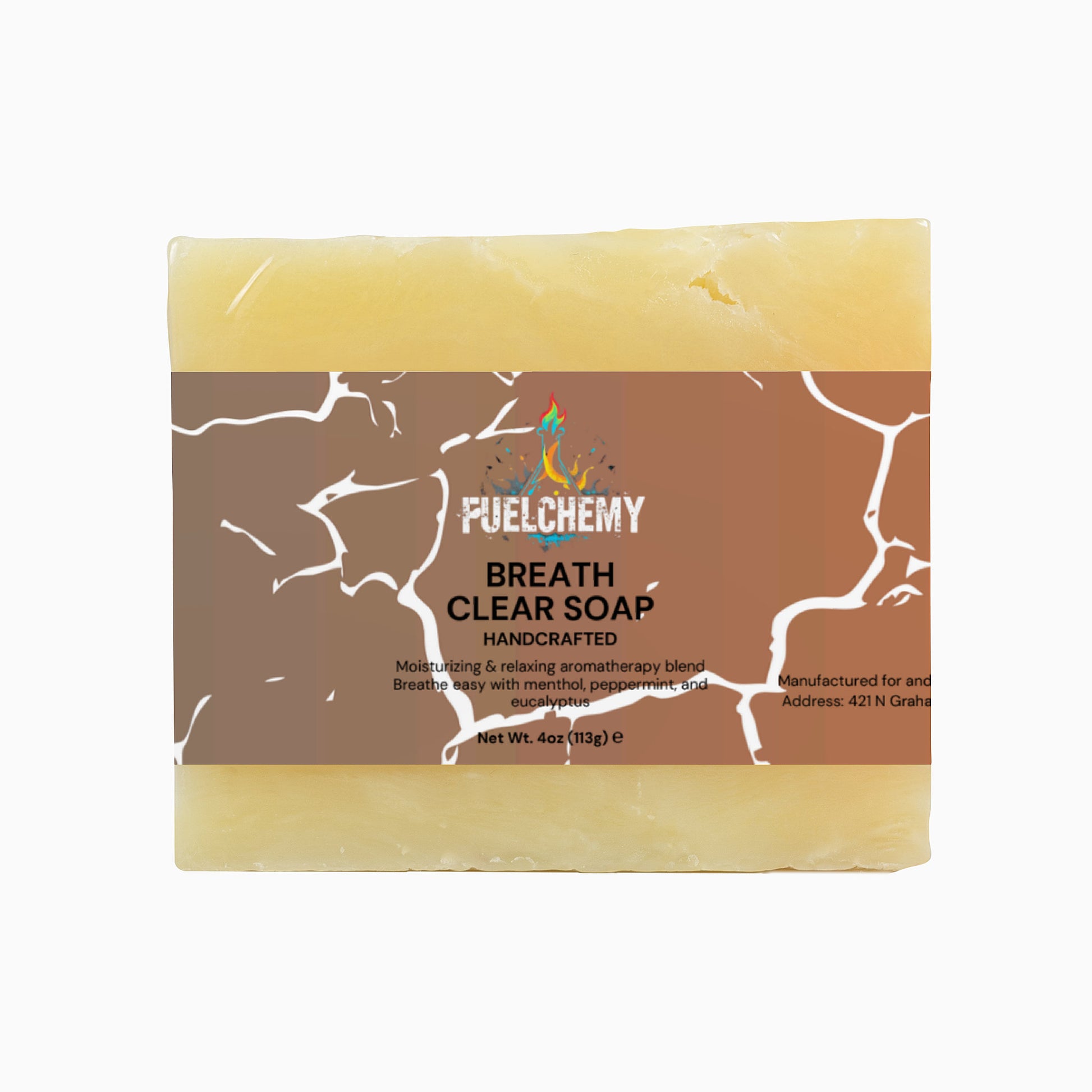Fuelchemy Breath Clear Soap Bar, Handcrafted Antibacterial Soap for Clear Skin with Aromatherapy Blend