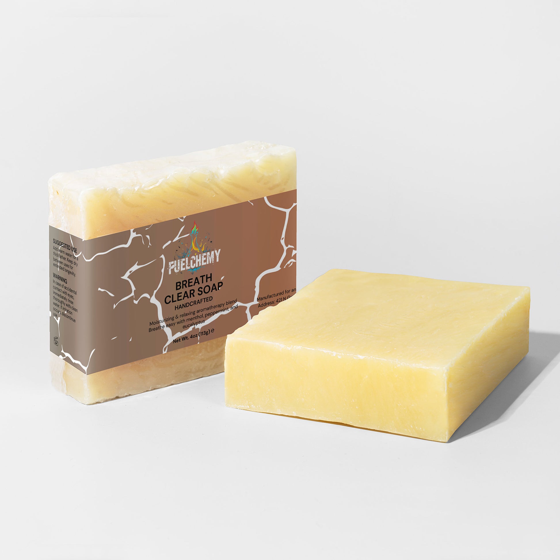 Fuelchemy Breath Clear Soap bar, an antibacterial soap for clear skin, with a refreshing scent