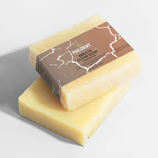 Fuelchemy's antibacterial soap for clear skin in a natural bar format, ideal for daily cleansing