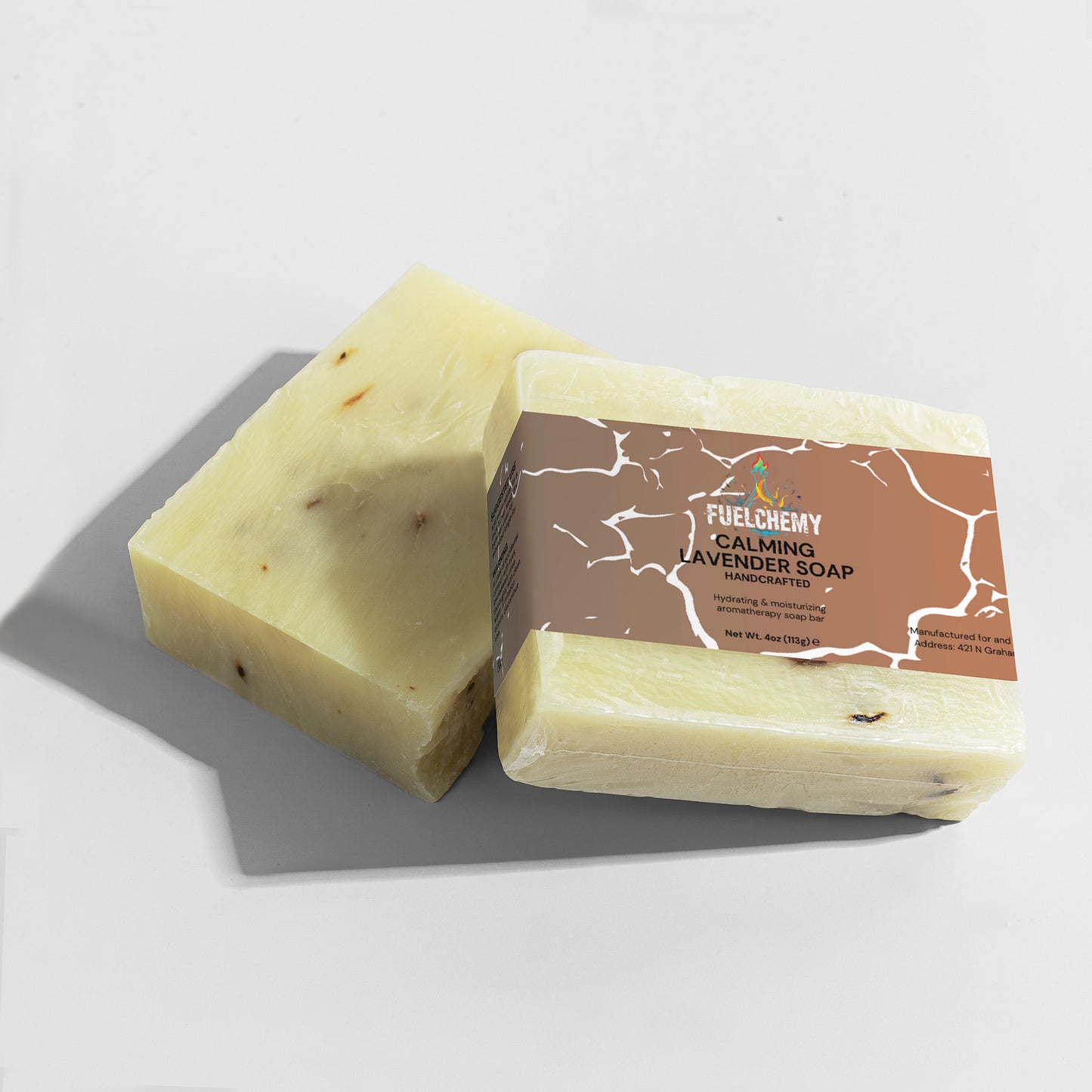 Fuelchemy calming lavender soap bar with natural ingredients for soothing relaxation and skincare