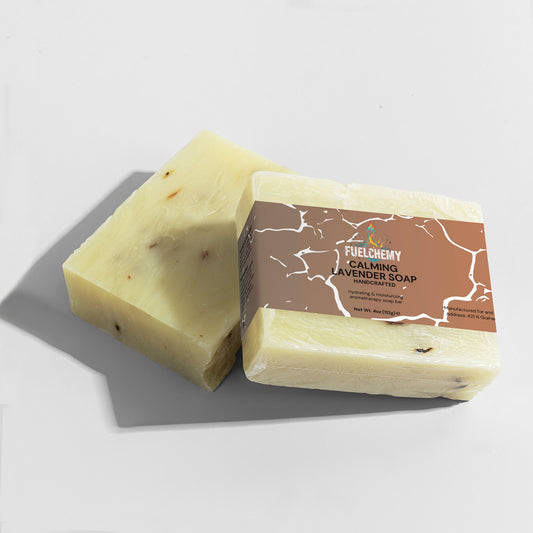 Fuelchemy calming lavender soap bar with natural ingredients for soothing relaxation and skincare