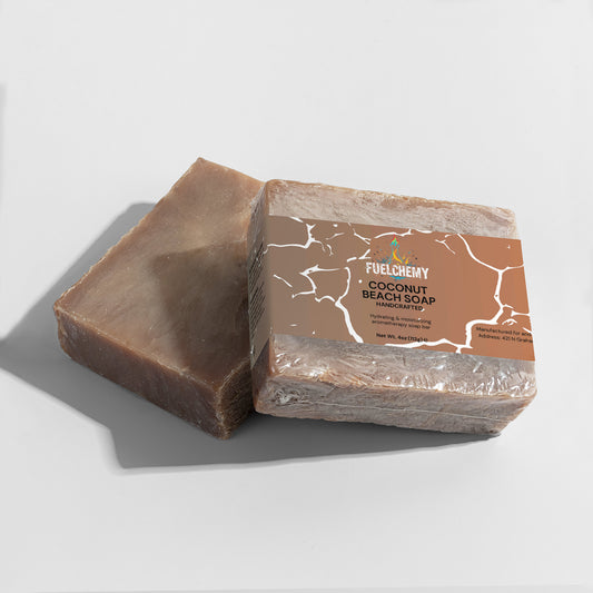 Fuelchemy Coconut Beach Soap Bar Wrapped with Natural Ingredients for a Refreshing Clean