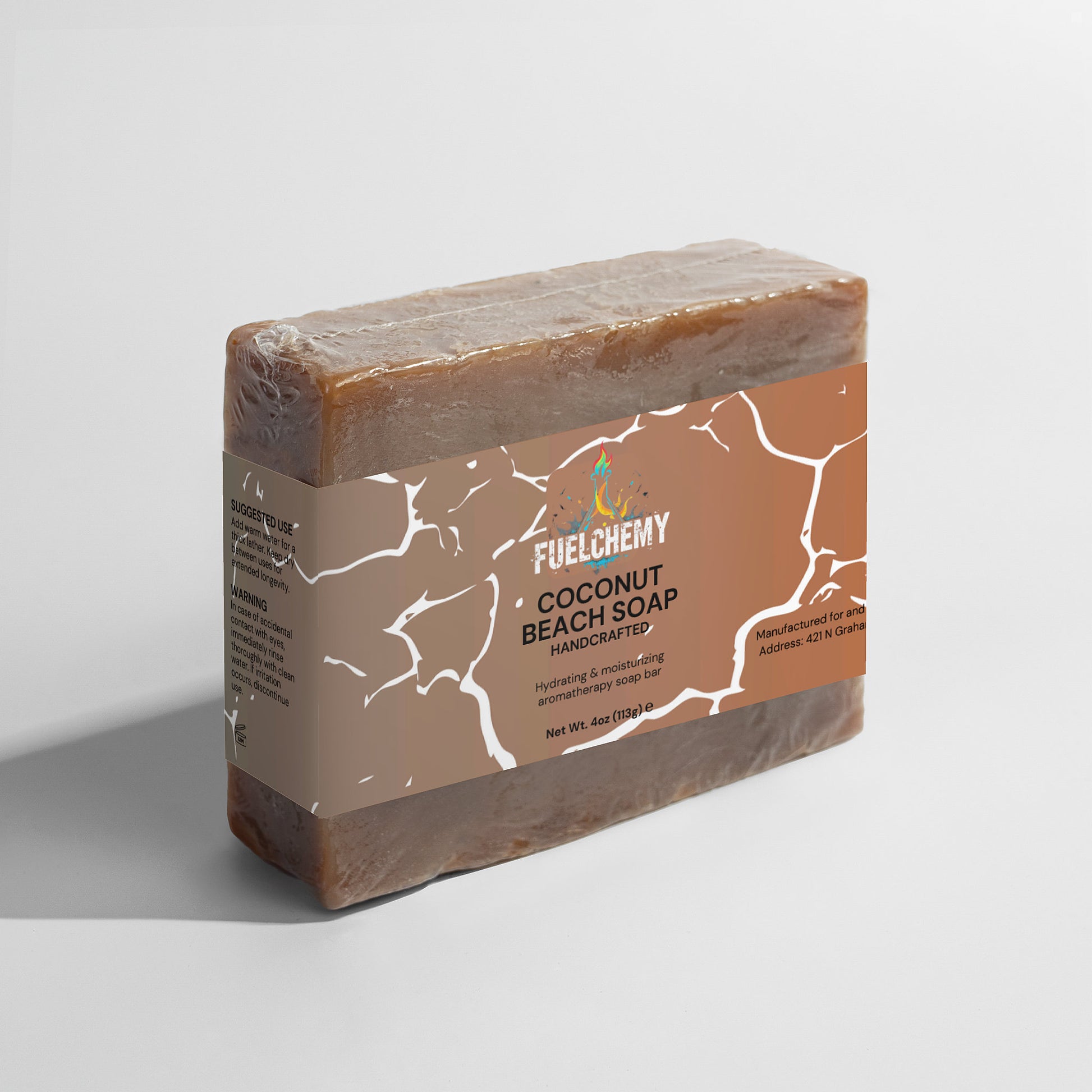 Fuelchemy Coconut Beach Soap Bar with a tropical scent for refreshing personal care routines