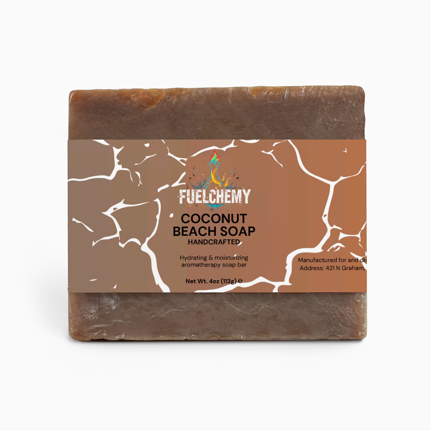 Fuelchemy coconut beach soap bar with hydrating formula for a refreshing bathing experience