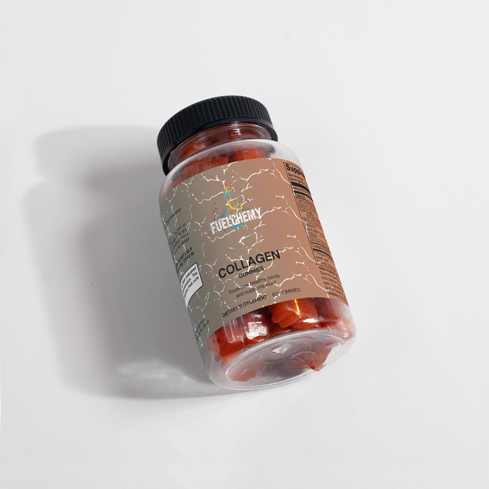 Fuelchemy Collagen Gummies for Adults in a clear jar for healthy skin and joint support