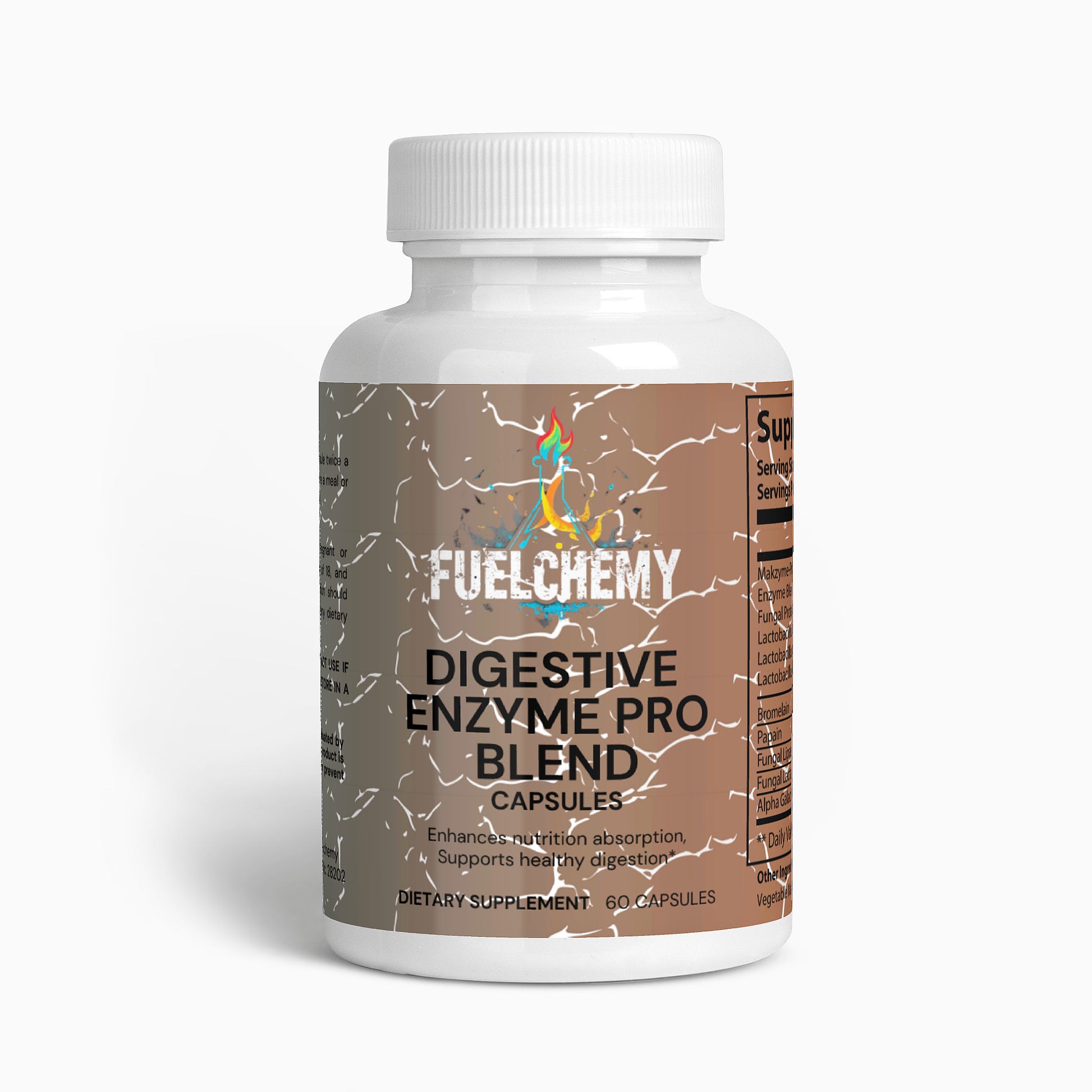 Fuelchemy Digestive Enzyme Supplement Pro Blend in Capsules for Healthy Digestion and Nutrient Absorption