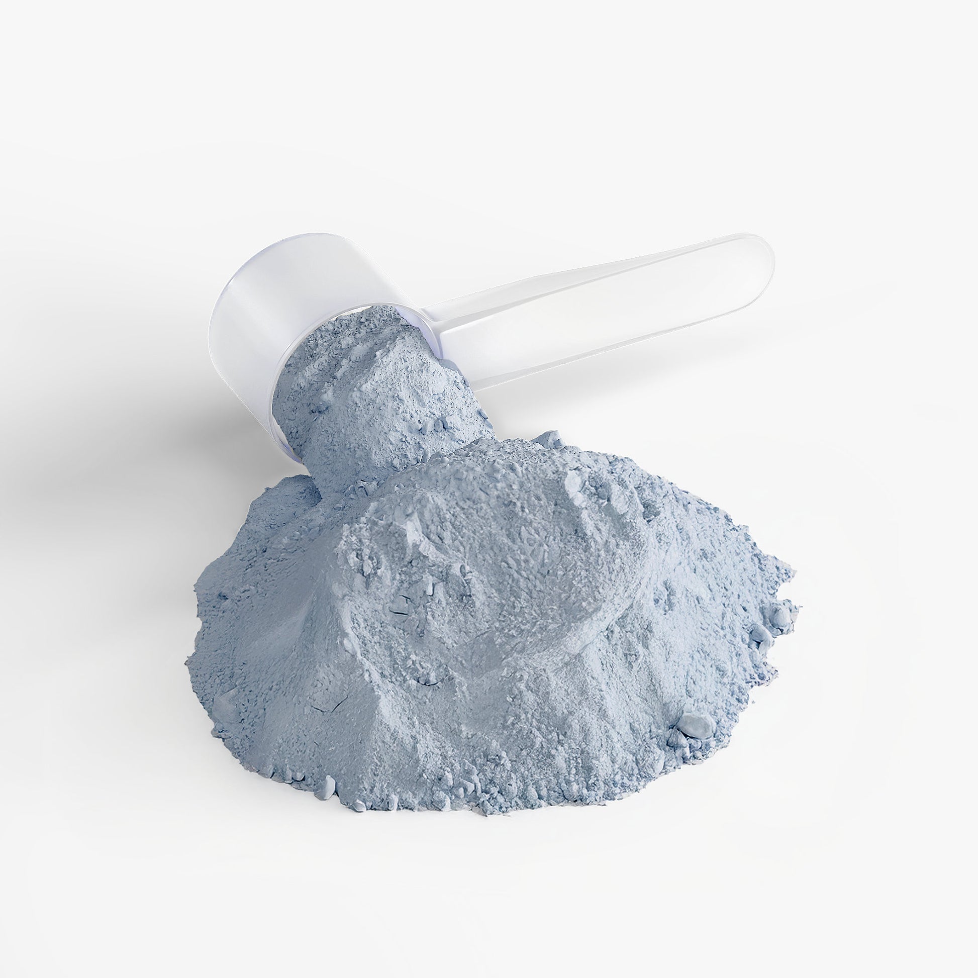 Fuelchemy Focus powder supplement in blue with a scoop for enhanced concentration and mental performance