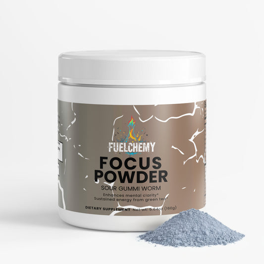 Fuelchemy Focus Powder Supplement in Sour Gummi Worm Flavor for Enhanced Mental Clarity