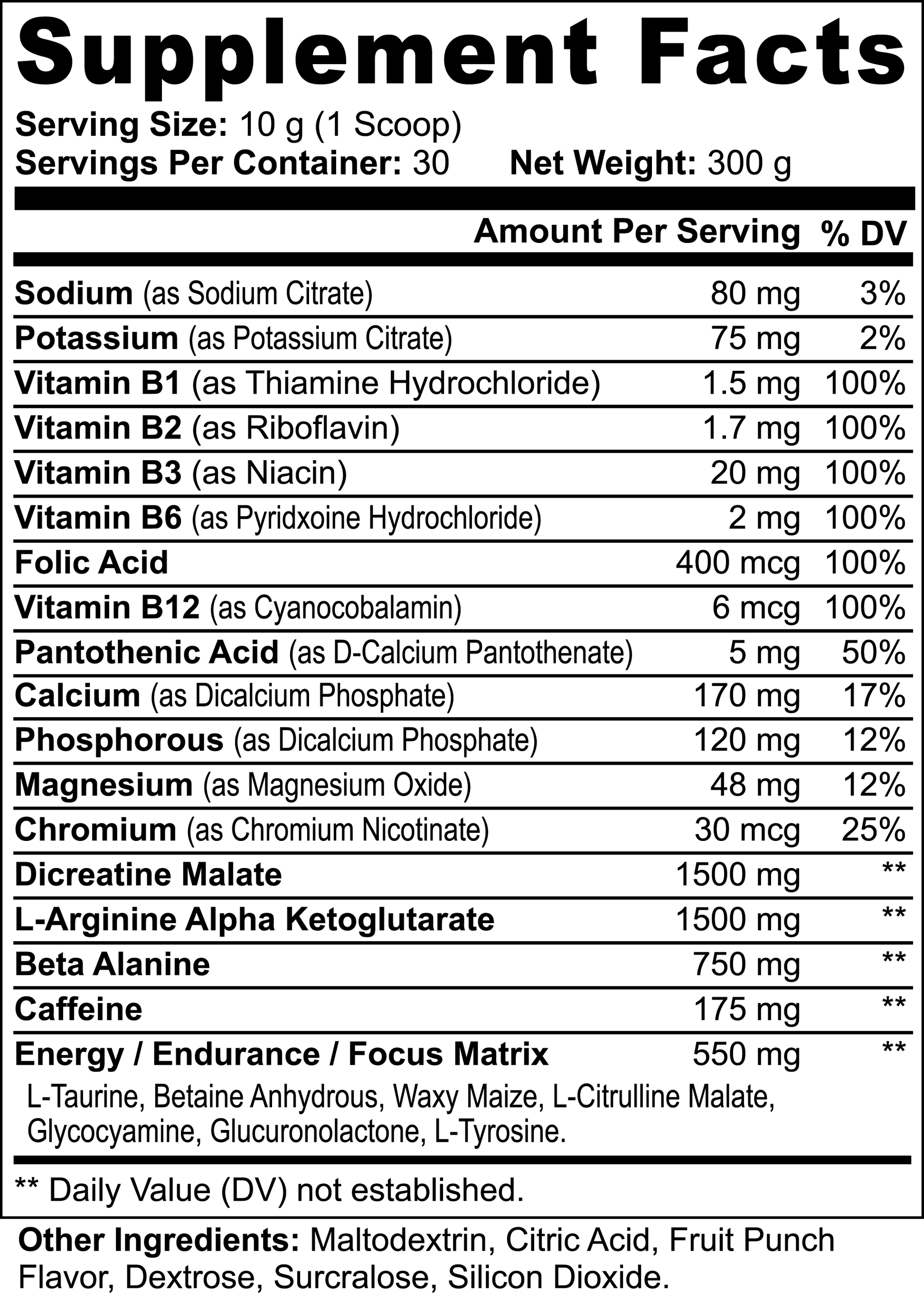 Fuelchemy high performance workout supplement nutritional facts with amino acids and blends for optimal results