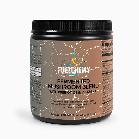 Fuelchemy Fermented Mushroom Blend with Prebiotics and Vitamin C for gut health support