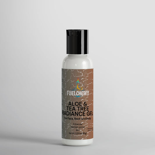 Fuelchemy Natural Aloe Beauty Gel in a sleek bottle for face, back, and body radiance