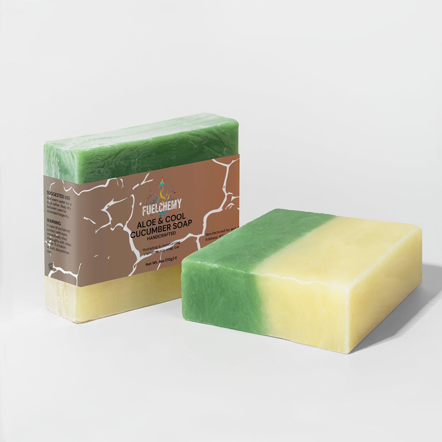 Fuelchemy Aloe and Cool Cucumber Soap, a vibrant natural aloe soap for skin
