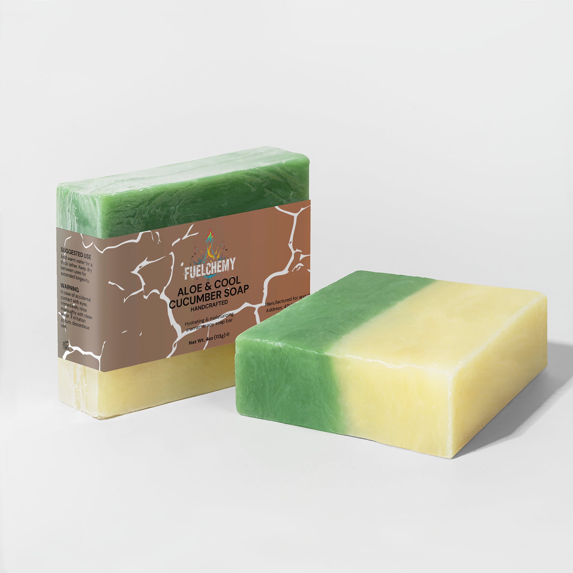 Fuelchemy Aloe and Cool Cucumber Soap, a vibrant natural aloe soap for skin