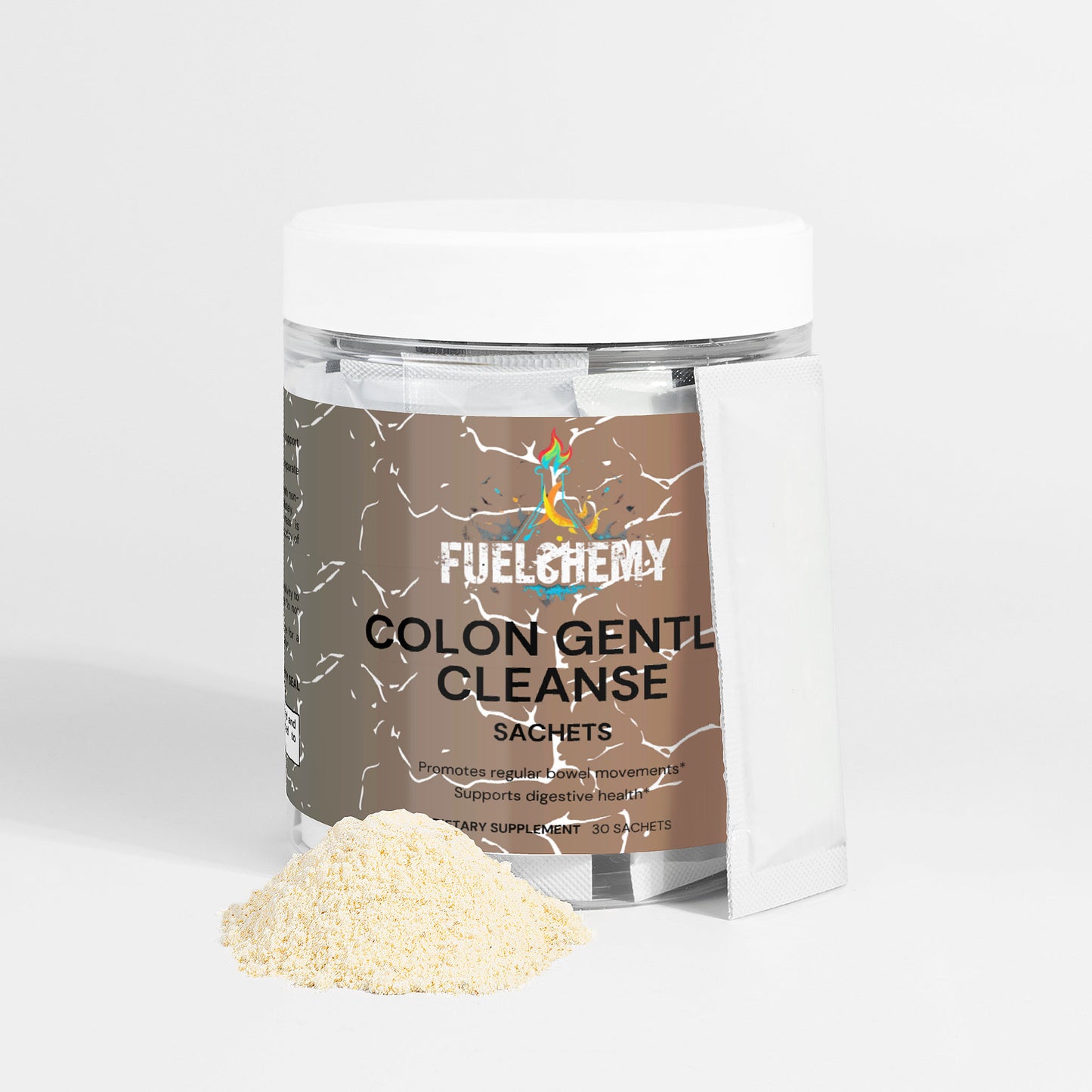 Fuelchemy Colon Gentle Cleanse Sachets for natural digestive health support in a convenient powdered form