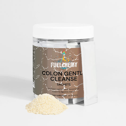 Fuelchemy Colon Gentle Cleanse Sachets for natural digestive health support in a convenient powdered form