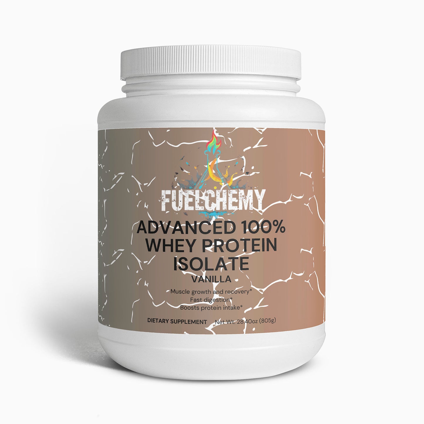 Fuelchemy Advanced 100% Vanilla Whey Protein Supplement for muscle growth and recovery