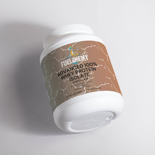 Fuelchemy Advanced 100% Whey Protein Isolate in Chocolate flavored protein powder for muscle support