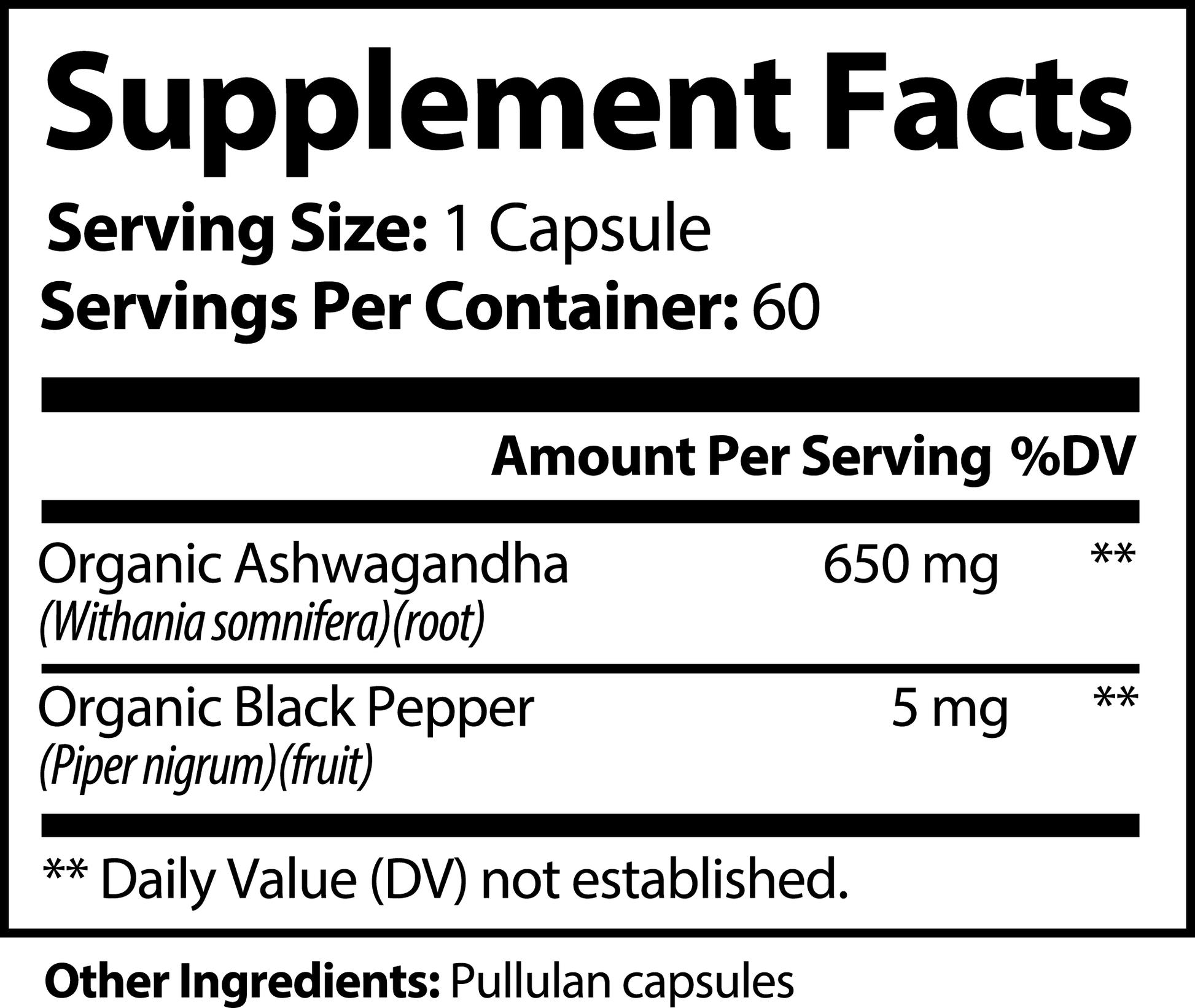 Fuelchemy Ashwagandha capsules immune support with 650 mg organic Ashwagandha and black pepper for enhanced health